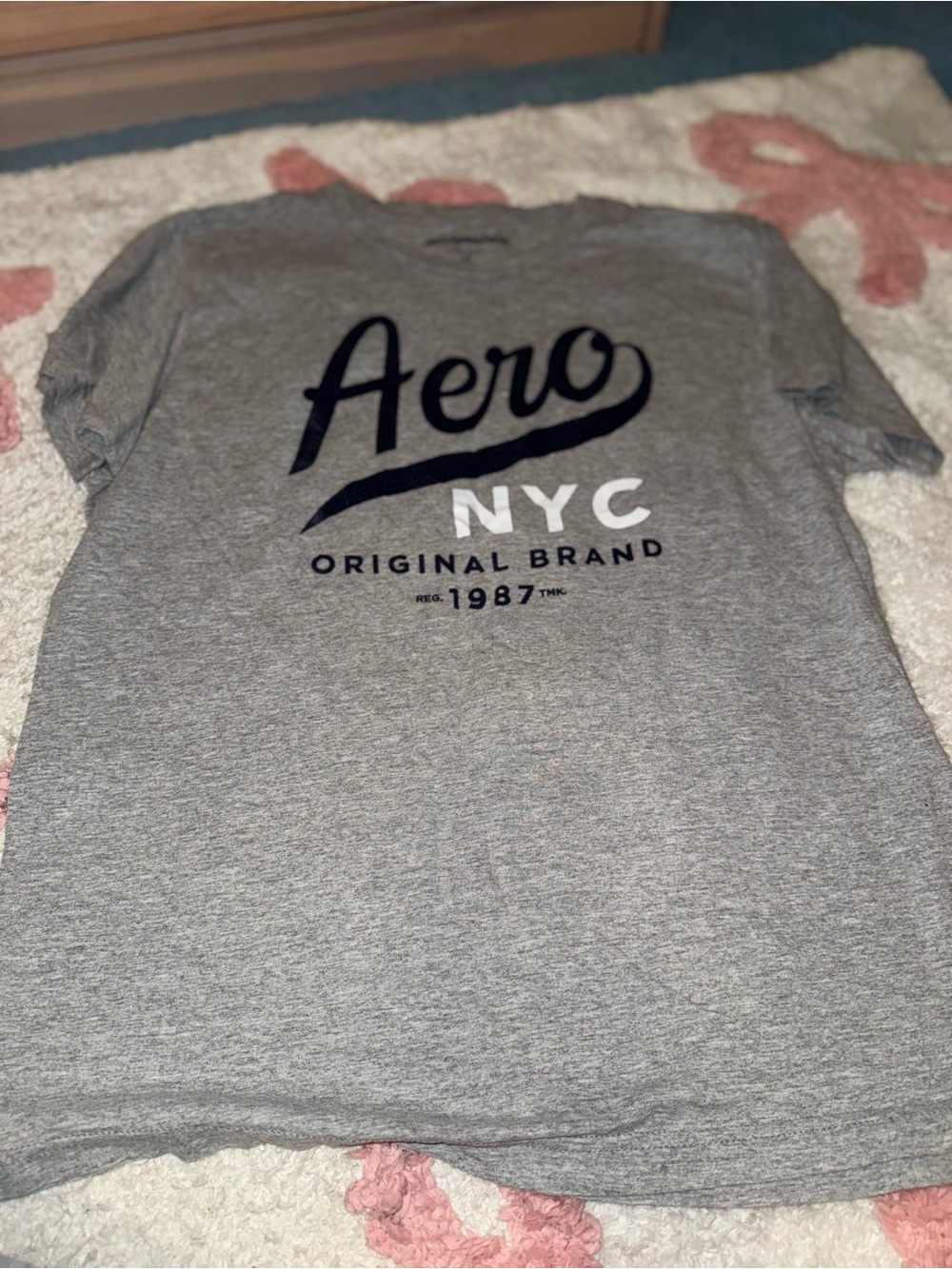 Aeropostale Grey Short-Sleeve NYC Logo Tee